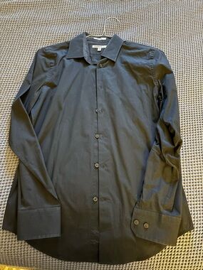 Express Men's Black Dress Shirt - Long Sleeve Button-Down